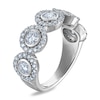 Thumbnail Image 2 of 1-1/2 CT. T.W. Certified Lab-Grown Diamond Frame Five Stone Anniversary Band in 10K White Gold (F/VS2)