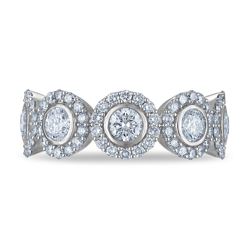 Main Image 3 of 1-1/2 CT. T.W. Certified Lab-Grown Diamond Frame Five Stone Anniversary Band in 10K White Gold (F/VS2)