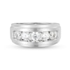 Thumbnail Image 1 of 1-1/2 CT. T.W. Certified Lab-Grown Diamond Five Stone Stepped Edge Band in 10K White Gold (F/VS2)