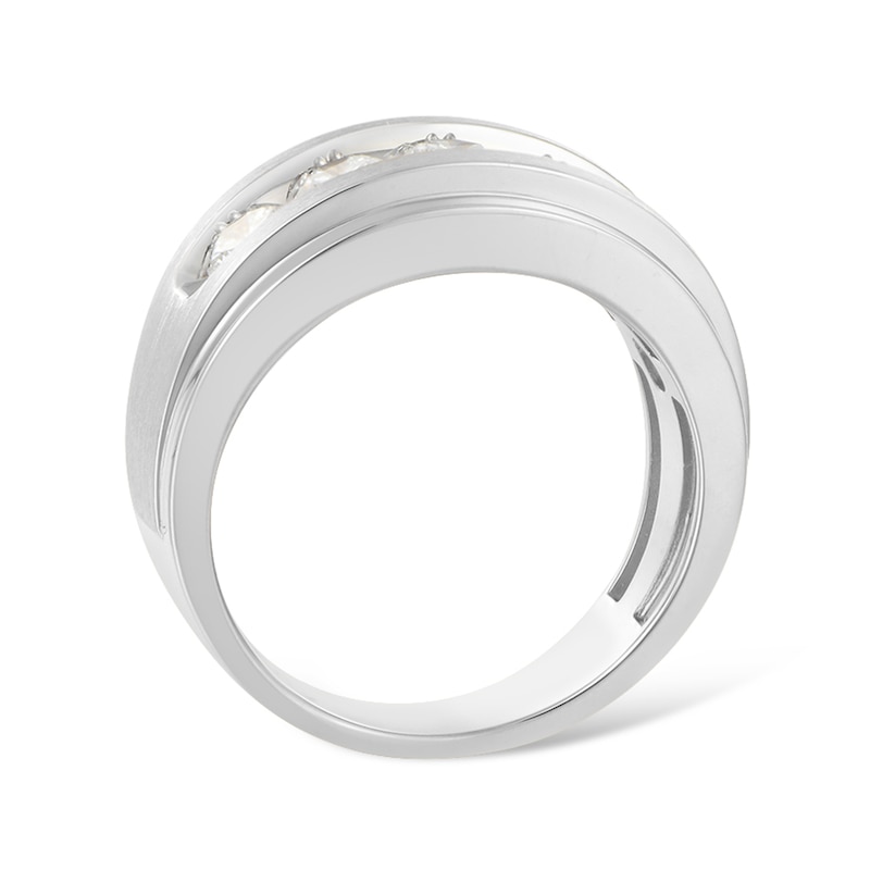 Main Image 3 of 1-1/2 CT. T.W. Certified Lab-Grown Diamond Five Stone Stepped Edge Band in 10K White Gold (F/VS2)