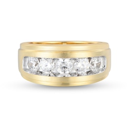 1-1/2 CT. T.W. Certified Lab-Grown Diamond Five Stone Stepped Edge Band in 10K Gold (F/VS2)