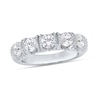 Thumbnail Image 1 of 1-1/2 CT. T.W. Certified Lab-Grown Diamond Five Stone Vintage-Style Anniversary Band in 14K White Gold (F/VS2)