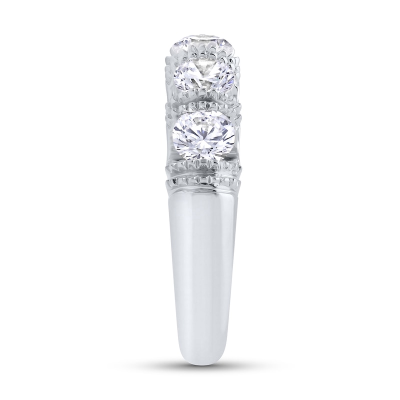 Main Image 2 of 1-1/2 CT. T.W. Certified Lab-Grown Diamond Five Stone Vintage-Style Anniversary Band in 14K White Gold (F/VS2)