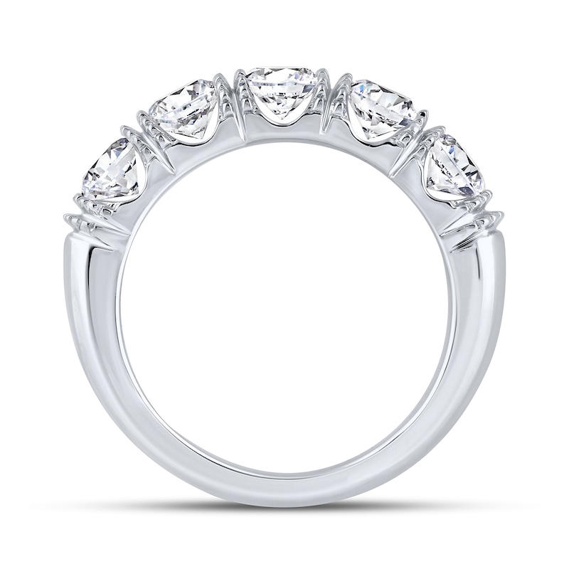 Main Image 3 of 1-1/2 CT. T.W. Certified Lab-Grown Diamond Five Stone Vintage-Style Anniversary Band in 14K White Gold (F/VS2)