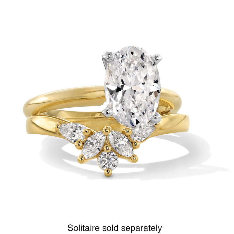 Main Image 3 of 3/8 CT. T.W. Multi-Shaped Certified Lab-Grown Diamond Floral Contour Band in 14K Gold (F/VS2)