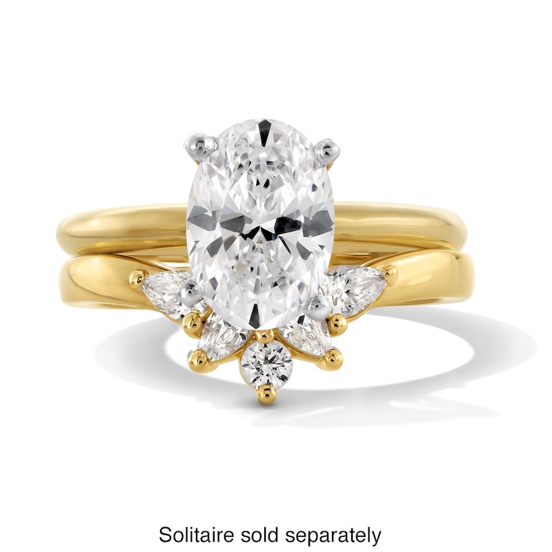 Main Image 4 of 3/8 CT. T.W. Multi-Shaped Certified Lab-Grown Diamond Floral Contour Band in 14K Gold (F/VS2)