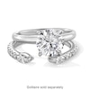 Thumbnail Image 3 of 3/8 CT. T.W. Marquise and Round Certified Lab-Grown Diamond Open Shank Stackable Band in 10K White Gold (F/VS2)