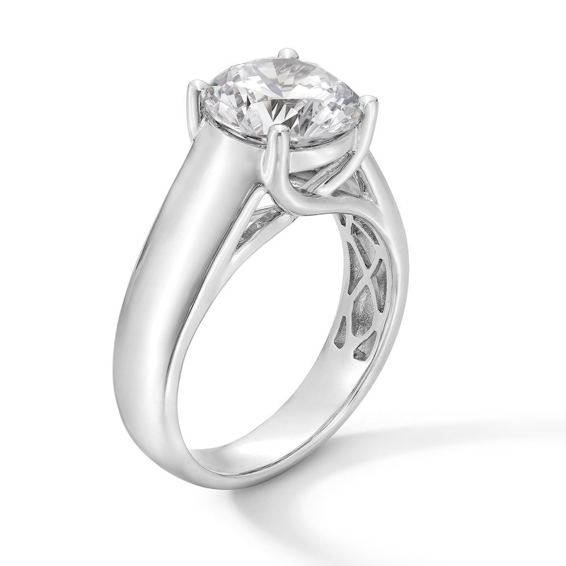 Main Image 3 of 3 CT. Certified Lab-Grown Diamond Solitaire Cigar Band Engagement Ring in 14K White Gold (F/VS2)