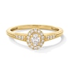 Thumbnail Image 1 of 1/4 CT. T.W. Oval Certified Lab-Grown Diamond Frame Promise Ring in 10K Gold (F/SI2)