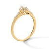 Thumbnail Image 2 of 1/4 CT. T.W. Oval Certified Lab-Grown Diamond Frame Promise Ring in 10K Gold (F/SI2)
