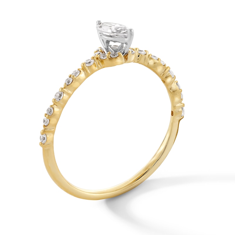 Main Image 2 of 1/2 CT. T.W. Marquise-Cut Certified Lab-Grown Diamond Collar Promise Ring in 10K Gold (F/SI2)