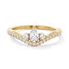 Thumbnail Image 1 of 1/2 CT. T.W. Pear-Shaped Certified Lab-Grown Diamond Three Stone Contour Promise Ring in 10K Gold (F/SI2)