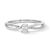 Thumbnail Image 1 of 1/4 CT. T.W. Oval Certified Lab-Grown Diamond Split Shank Promise Ring in 10K White Gold (F/SI2)