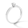 Thumbnail Image 2 of 1/4 CT. T.W. Oval Certified Lab-Grown Diamond Split Shank Promise Ring in 10K White Gold (F/SI2)