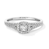 Thumbnail Image 1 of 1/3 CT. T.W. Princess-Cut Certified Lab-Grown Diamond Frame Split Shank Promise Ring in 10K White Gold (F/SI2)
