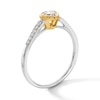 Thumbnail Image 2 of 1/3 CT. T.W. Heart-Shaped Certified Lab-Grown Diamond Promise Ring in 10K Two-Tone Gold (F/SI2)