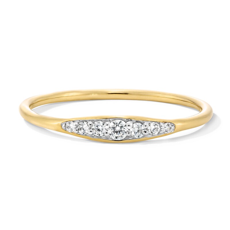 Main Image 1 of 1/10 CT. T.W. Diamond Graduated Seven Stone Stackable Band in 10K Gold