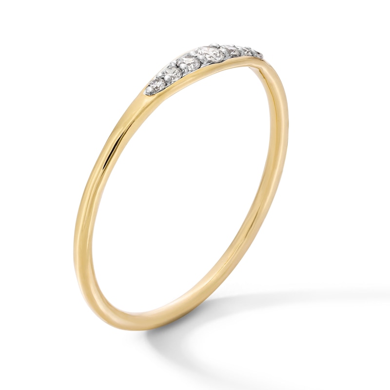 Main Image 2 of 1/10 CT. T.W. Diamond Graduated Seven Stone Stackable Band in 10K Gold