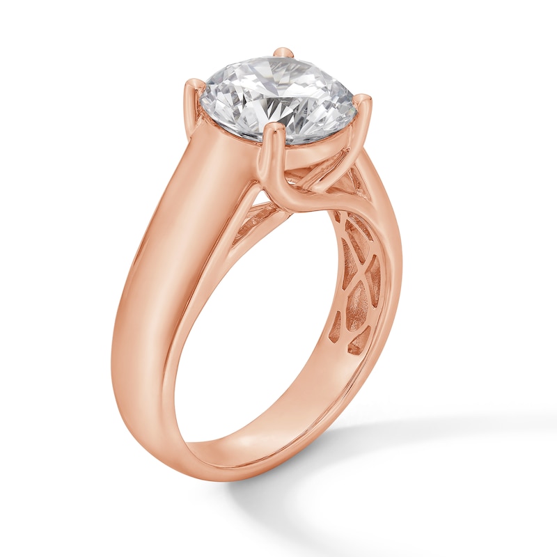 Main Image 2 of 3 CT. Certified Lab-Grown Diamond Solitaire Thick Shank Engagement Ring in 14K Rose Gold (F/VS2)