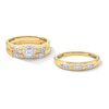 Thumbnail Image 1 of 1/3 CT. T.W. Certified Lab-Grown Diamond Frame Sectioned Shank Wedding Ensemble in 10K Gold (F/SI2)