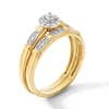 Thumbnail Image 2 of 1/3 CT. T.W. Certified Lab-Grown Diamond Frame Sectioned Shank Wedding Ensemble in 10K Gold (F/SI2)