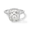 Thumbnail Image 1 of 4-1/2 CT. T.W. Cushion-Cut Certified Lab-Grown Diamond Frame Engagement Ring in 14K White Gold (F/VS2)