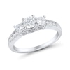 Thumbnail Image 1 of 1 CT. T.W. Diamond Three Stone Channel-Set Shank Engagement Ring in 14K White Gold
