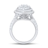 Thumbnail Image 2 of 2 CT. T.W. Pear-Shaped Multi-Diamond Double Frame Twist Shank Engagement Ring in 14K White Gold