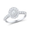 Thumbnail Image 1 of 1 CT. T.W. Oval Diamond Double Frame Engagement Ring in 14K White Gold