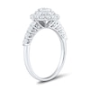 Thumbnail Image 2 of 1 CT. T.W. Oval Diamond Double Frame Engagement Ring in 14K White Gold