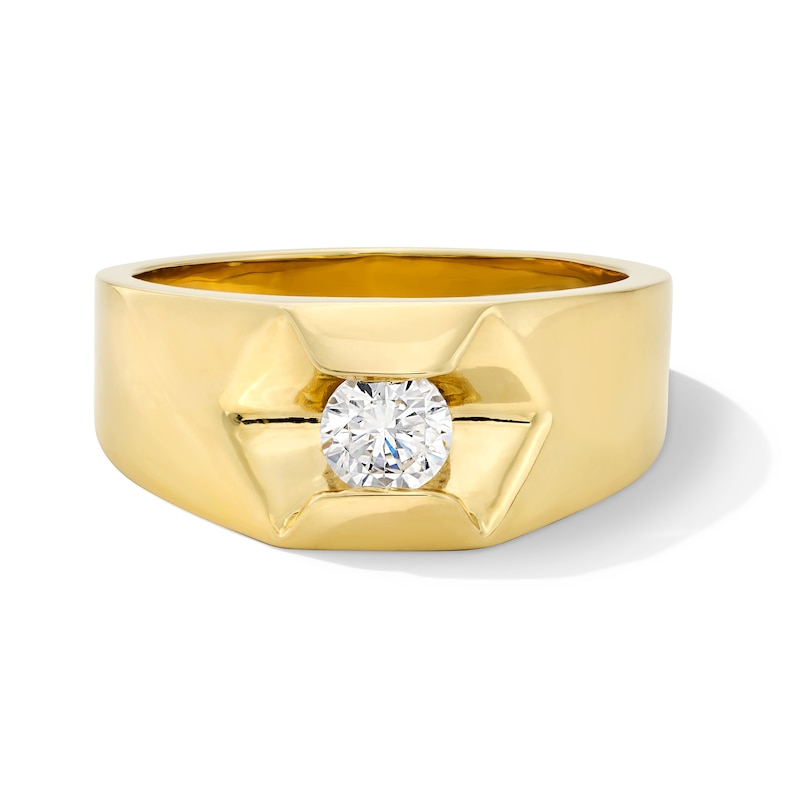 Main Image 1 of 1/2 CT. Certified Lab-Grown Diamond Solitaire Channel Band in 10K Gold (F/VS2)