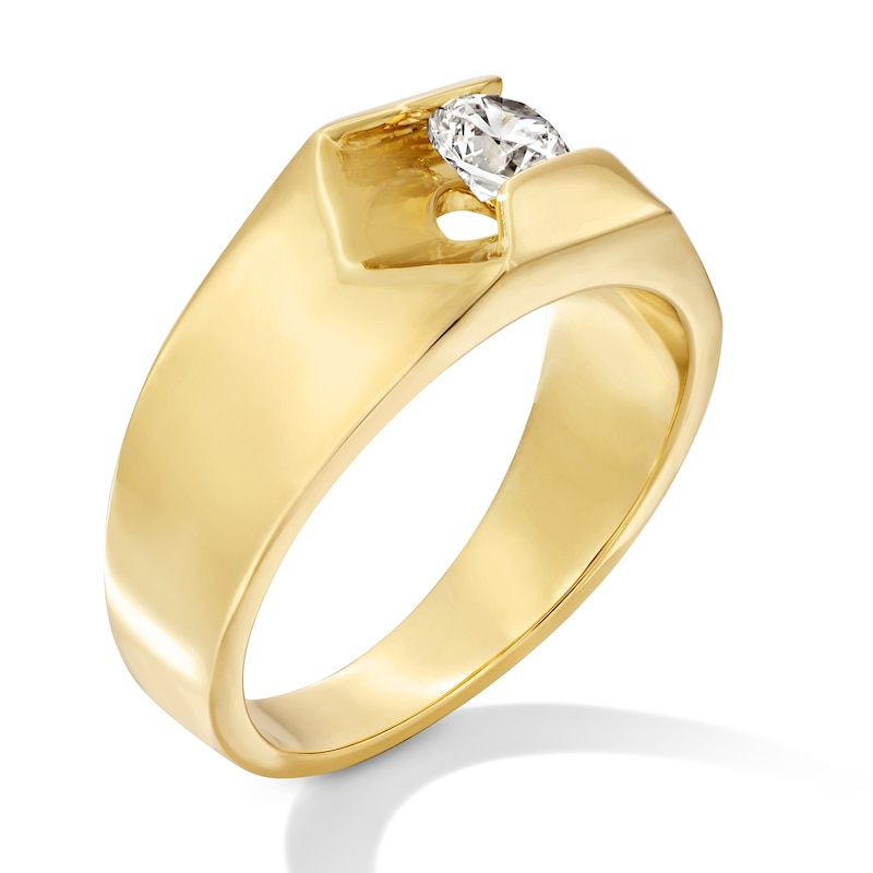 Main Image 2 of 1/2 CT. Certified Lab-Grown Diamond Solitaire Channel Band in 10K Gold (F/VS2)