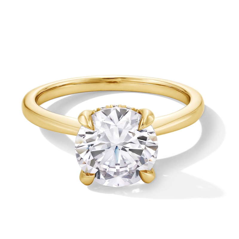 Main Image 1 of 2-1/2 CT. T.W. Certified Lab-Grown Diamond Solitaire Hidden Halo Engagement Ring in 14K Gold (F/VS2)