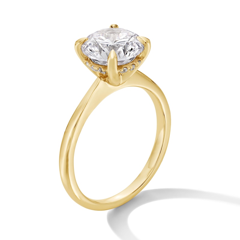 Main Image 2 of 2-1/2 CT. T.W. Certified Lab-Grown Diamond Solitaire Hidden Halo Engagement Ring in 14K Gold (F/VS2)