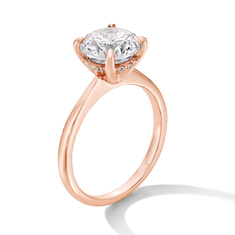 Main Image 2 of 2-1/2 CT. T.W. Certified Lab-Grown Diamond Solitaire Hidden Halo Engagement Ring in 14K Rose Gold (F/VS2)