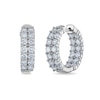 Thumbnail Image 1 of 4 CT. T.W. Certified Lab-Grown Diamond Double Row Inside-Out Hoop Earrings in 14K White Gold (F/VS2)