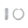 Thumbnail Image 2 of 4 CT. T.W. Certified Lab-Grown Diamond Double Row Inside-Out Hoop Earrings in 14K White Gold (F/VS2)