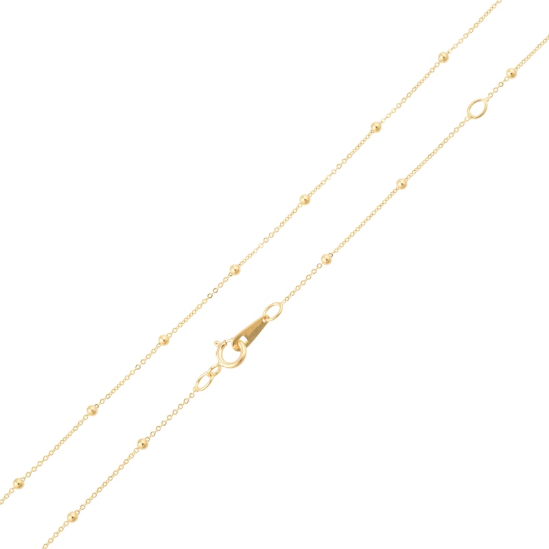Main Image 1 of 1.8mm Bead Station Chain Necklace in Solid 14K Gold