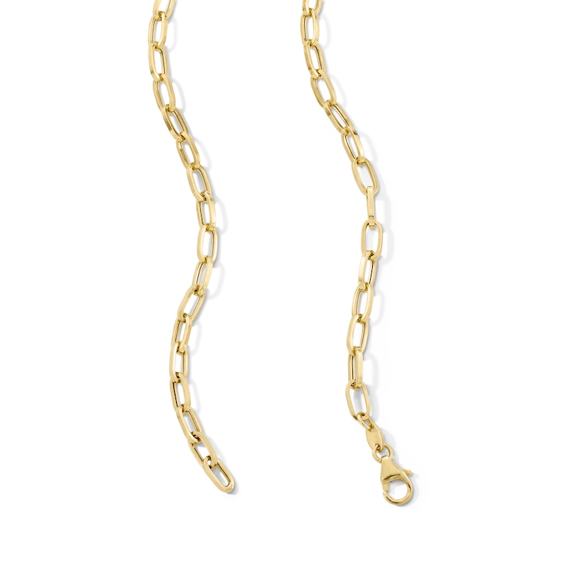 Main Image 3 of Heart Drop Paper Clip Chain “Y” Necklace in Hollow 10K Gold