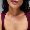 Thumbnail Image 2 of Diamond-Cut “Amor” Heart Pendant in 10K Tri-Tone Gold
