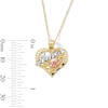 Thumbnail Image 3 of Diamond-Cut “Amor” Heart Pendant in 10K Tri-Tone Gold
