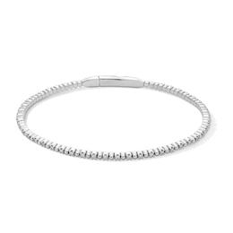 1/2 CT. T.W. Lab-Grown Diamond and Bead Flex Bangle in Sterling Silver (F/VS2)