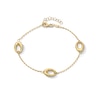 Thumbnail Image 1 of 8.8mm Oval Trio Station Bracelet in 10K Gold - 7.5”
