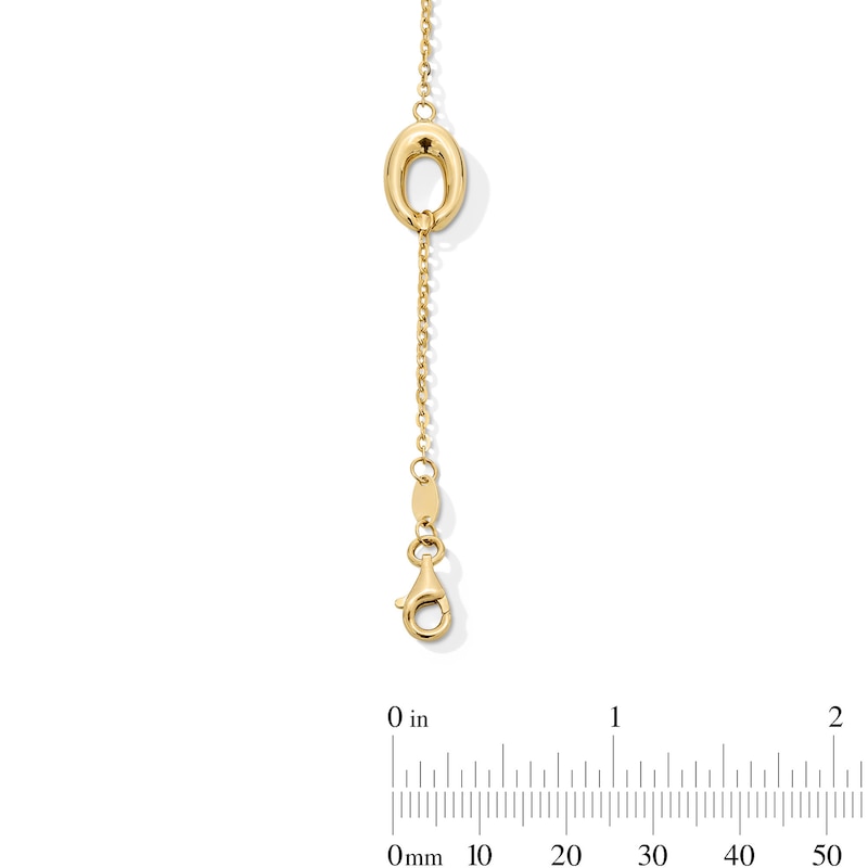 Main Image 2 of 8.8mm Oval Trio Station Bracelet in 10K Gold - 7.5”