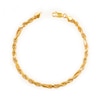 Thumbnail Image 1 of 4.0mm Diamond-Cut Figaro Rope Chain Bracelet in Hollow 14K Gold - 7.5"