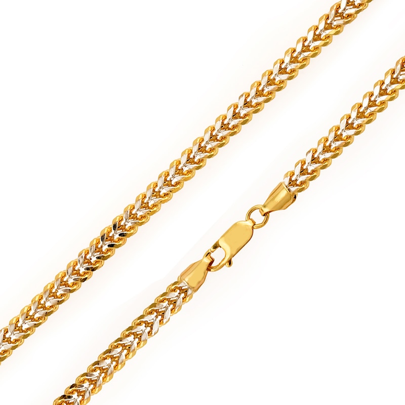 Main Image 1 of 5.3mm Diamond-Cut Franco Chain Necklace in Hollow 14K Two-Tone Gold - 22"