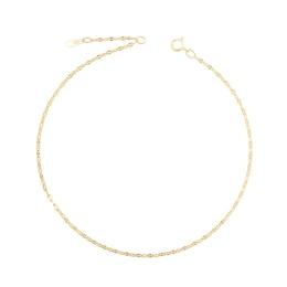 1.8mm Forzatina Mirror Chain Anklet in Solid 14K Gold - 10"