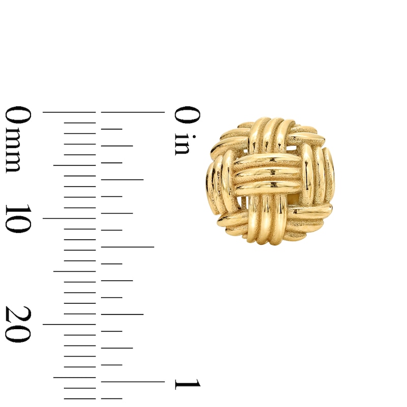 Main Image 2 of Woven Basket Stud Earrings in Solid 10K Gold