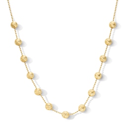 6.0mm Bead Station Chain Necklace in 10K Gold