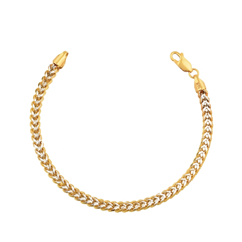 Main Image 1 of 3.0mm Diamond-Cut Franco Chain Bracelet in Hollow 14K Two-Tone Gold - 7.5"